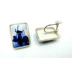 Zilveren oorbellen, Delfts blauw, 835, Info@zilverwebsite.nl, Verzenden, Nieuw, Zilverwebsite.nl