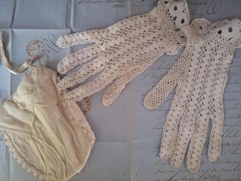 gehaakte handschoenen en communietasje, Frankrijk, Antiek en Kunst, Antiek | Kleding en Accessoires, Kinderen, Ophalen of Verzenden
