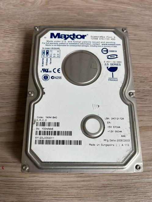 Maxtor DiamondMax Plus 9 120GB IDE HDD, Computers en Software, Harde schijven, Gebruikt, Ophalen of Verzenden