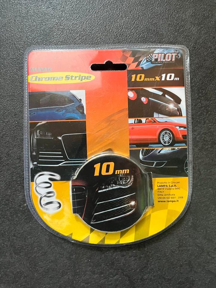 Chrome strip 10mm 10 meter, Auto diversen, Tuning en Styling, Ophalen of Verzenden