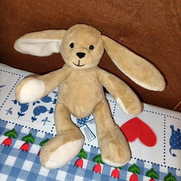 Hema licht bruine konijn knuffeltje 18 cm groot  beschikbaar voor biedingen