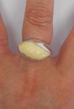 Zilveren modernist ring maat 18 nr.1281, Sieraden, Tassen en Uiterlijk, Ringen, 18 tot 19, Verzenden, Zo goed als nieuw, Dame