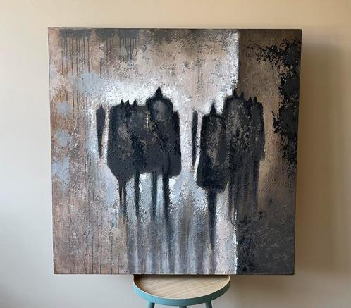 Schilderij ‘schimmen in de nacht’, Antiek en Kunst, Kunst | Schilderijen | Abstract, Ophalen