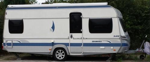 Caravan Fendt Diamant 520, Caravans en Kamperen, Caravans, Particulier, tot en met 4, 1250 - 1500 kg, Rondzit, Fendt, Vast bed