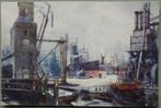 Rotterdam - Haven 16 - J Setelik - aquarel - jaren 40, Ophalen of Verzenden, 1940 tot 1960, Ongelopen, Zuid-Holland