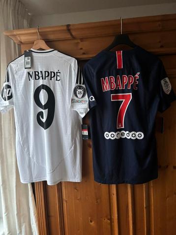 2x Paris saint germain+real madrid jersey mbappe bnwt beschikbaar voor biedingen