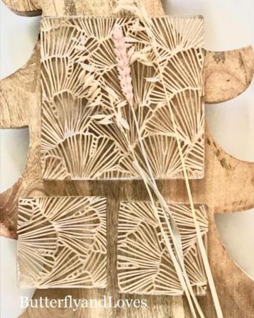 Luxe goud print onderzetter vierkant Epoxy Art Decoratie beschikbaar voor biedingen