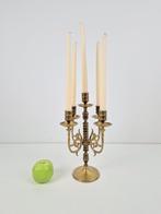 Vintage messing kandelaar 5 kaarsen antiek koper, Ophalen of Verzenden, N, N, Gebruikt