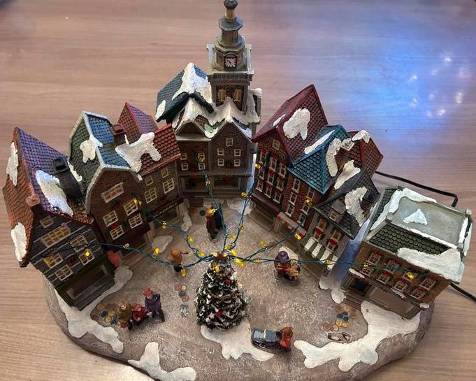 Typisch hollands marktplein/oliebollenkraam/koek&zopie, Diversen, Kerst, Gebruikt, Ophalen of Verzenden