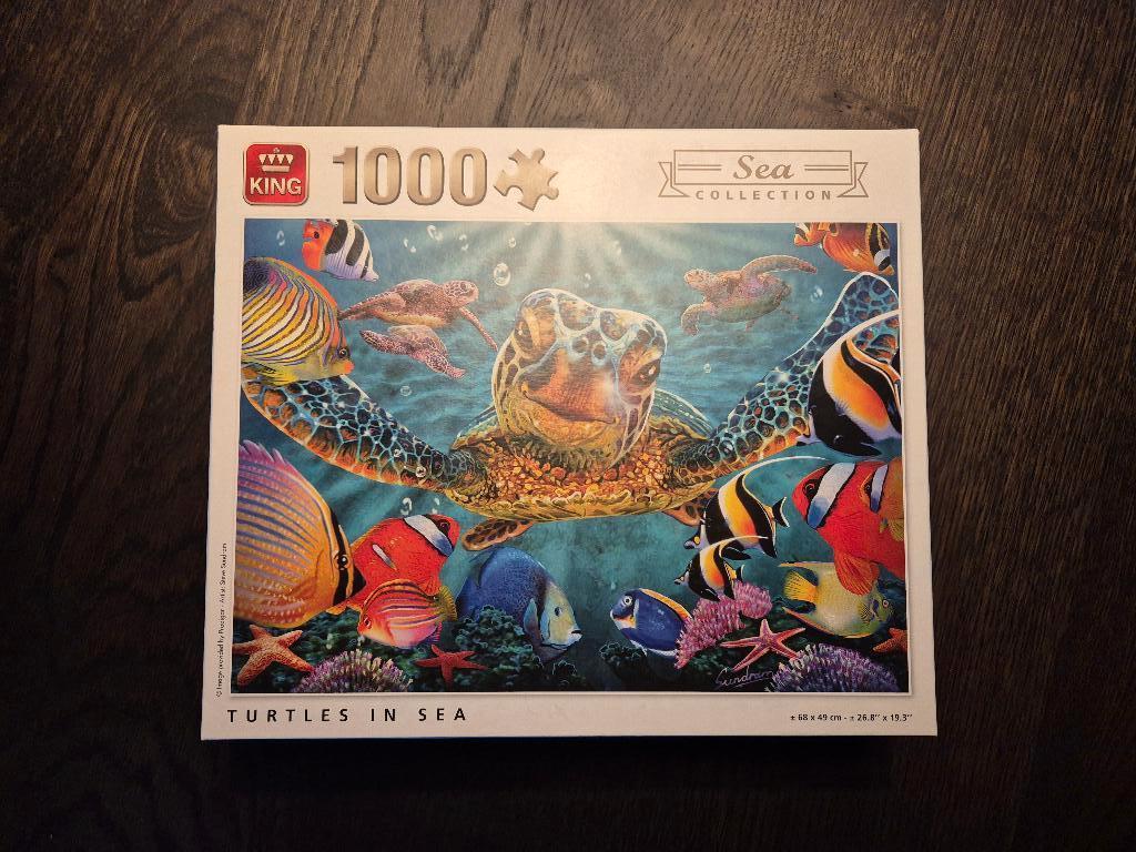 King Puzzel - Turtles in Sea - 1000 stukjes, Ophalen, 500 t/m 1500 stukjes, Zo goed als nieuw, Legpuzzel