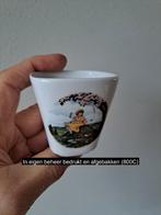 Bloempotje met Meisje drinkt thee, porselein 6x6x6cm, Tuin en Terras, Bloempotten, Overige materialen, Vierkant, Nieuw, Tuin