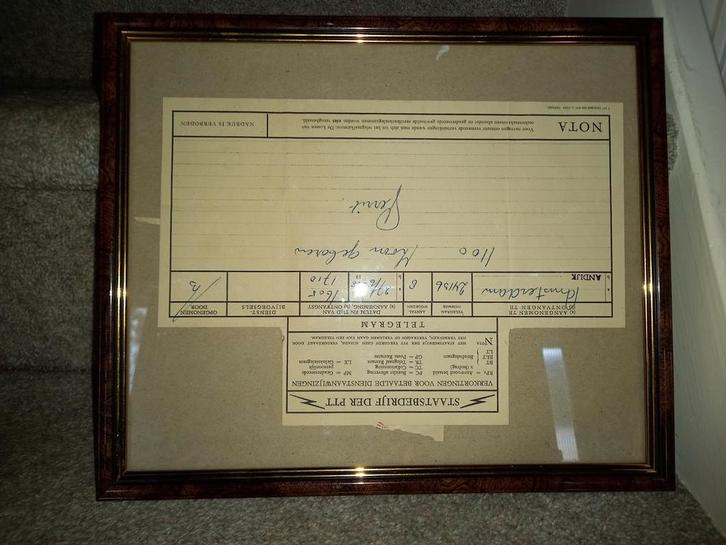 Dit is nog ECHToud TELEGRAM  uit 1968, Verzamelen, Foto's en Prenten, Zo goed als nieuw, Overige onderwerpen, Voor 1940, Ophalen of Verzenden