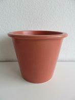 Oranje terra kleur geglazuurde bloempot, Tuin en Terras, Bloempotten, Rond, Binnen, Ophalen of Verzenden, Zo goed als nieuw