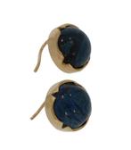 Blauwe edelsteen 14k gouden haak oorbellen dames vintage, Sieraden, Tassen en Uiterlijk, Oorbellen, Hangers, Voordeelsieraden