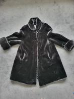 Vintage zwarte bontjas (imitatiebont), Kleding | Dames, Jassen | Winter, Ophalen of Verzenden, Zo goed als nieuw, Maat 42/44 (L)