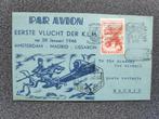 Briefkaart 1e vlucht KLM Amsterdam-Madrid-Lissabon, Postzegels en Munten, Brieven en Enveloppen | Nederland, Briefkaart, Verzenden