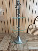 Riviera maison kleine glazen etagere glas zilver, Huis en Inrichting, Ophalen, Zo goed als nieuw