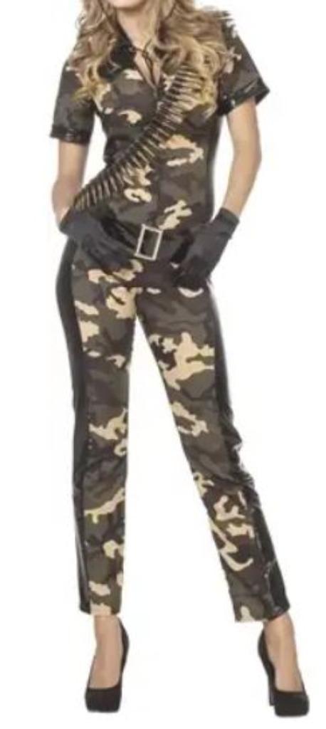 Leuke groen/beige/zwarte LEGER/ARMY overall, Kleding | Dames, Carnavalskleding en Feestkleding, Gedragen, Kleding, Carnaval, Maat 38/40 (M)