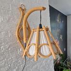 Vintage rotan bamboe wandlamp, Ophalen of Verzenden, Zo goed als nieuw