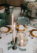 Onderbord goud - zilver - zwart bruiloft diner decoratie, Nieuw, Ophalen of Verzenden, Geboorte of Huwelijk