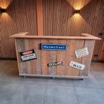 Bar op wielen steigenhout mancave, Huis en Inrichting, Barren, Ophalen, Zo goed als nieuw