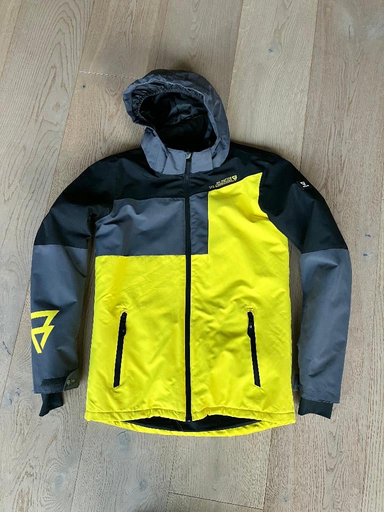 ski jas zwart-grijs-geel Brunotti maat 176, Ophalen of Verzenden, Zo goed als nieuw, Brunotti, Jongen