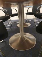 Eetkamertafel / vergadertafel 220x110 2x kolompoot, 100 tot 150 cm, 200 cm of meer, Ophalen of Verzenden, Zo goed als nieuw