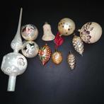 Mooi setje oude kerstballen met oude piek, Antiek en Kunst, Curiosa en Brocante, Ophalen of Verzenden