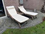 Teakhouten ligstoelen van Val-eur, Tuin en Terras, Ophalen, Gebruikt, Teakhout, Verstelbaar