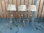 Industriële tafellampen 3 stuks, Ophalen, Gebruikt, 50 tot 75 cm, Metaal