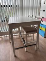 Bartafel, hoge eettafel wit + 3 stoelen / Ekedalen / IKEA, Huis en Inrichting, Ophalen, Gebruikt