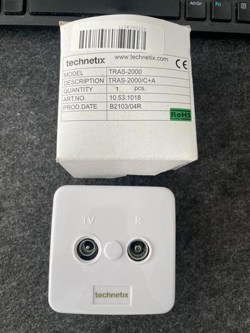 Technetix TRAS-2000 coax wandcontactdoos – Ziggo geschikt beschikbaar voor biedingen