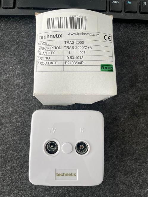 Technetix TRAS-2000 coax wandcontactdoos – Ziggo geschikt, Doe-het-zelf en Verbouw, Elektra en Kabels, Nieuw, Ophalen of Verzenden