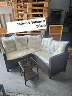 Nieuwe Wicker Loungeset met Tafel, 4 zitplaatsen, Bank, Nieuw, Ophalen of Verzenden