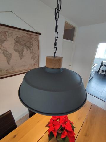 Bronq industriële hanglamp hout/betonlook groot beschikbaar voor biedingen