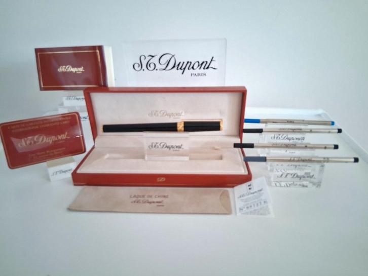 Dupont Rollerbalpen Met Chinese Lak Kleur Zwart (NIEUW)., Verzamelen, Pennenverzamelingen, Nieuw, Balpen, Overige merken, Met doosje