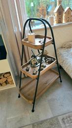 Houten etagère met metalen frame, Huis en Inrichting, Kasten | Stellingkasten, Ophalen of Verzenden, Zo goed als nieuw