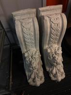 Set van 2 Betonnen Leeuwenbeelden, Tuin en Terras, Tuinbeelden, Ophalen of Verzenden, Gebruikt, Beton, Dierenbeeld