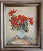 Bloemstilleven olieverf op board jaren 50, Antiek en Kunst, Ophalen of Verzenden