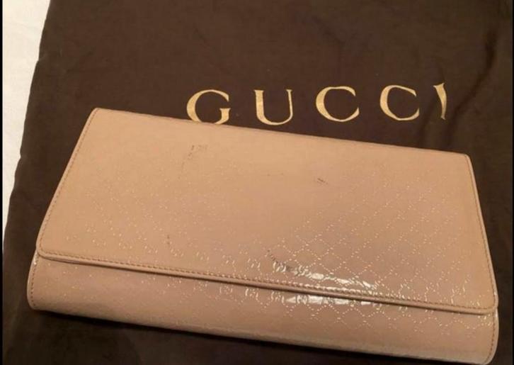 Gucci Broadway Clutch - Nude Guccissima Patent, Sieraden, Tassen en Uiterlijk, Tassen | Damestassen, Nieuw, Avondtasje, Overige kleuren