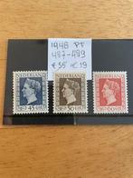 Kon.Wilhelmina 1948 487-489 1923 Postfris, Postzegels en Munten, Postzegels | Nederland, Ophalen of Verzenden, Na 1940, Postfris