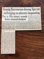 Voetbal krantenartikel Heerenveen Ajax september 1963, Ophalen of Verzenden, Gebruikt, Ajax, Boek of Tijdschrift
