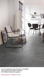 Pvc click Tegel Warm Grey Beton 130cm X 32cm €17,95p/m2, Huis en Inrichting, Stoffering | Vloerbedekking, Nieuw, Grijs, 75 m² of meer