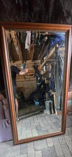 Antieke spiegel met parelrand en eiken lijst, Ophalen, Rechthoekig, 150 tot 200 cm, Minder dan 100 cm