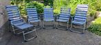 5 Crespo campingstoelen, 1 met voetensteun., Caravans en Kamperen, Ophalen, Gebruikt, Campingstoel