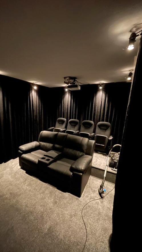 Lounge bioscoop film bank uitklapbaar bekerhouder/opbergvak, Huis en Inrichting, Banken | Bankstellen, Zo goed als nieuw, Rechte bank