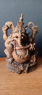 Ganesha, huisaltaar uit  hout geneden, hoogte 26 cm, Ophalen of Verzenden, Gebruikt