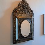 Antieke Gouden Spiegel met Ornamenten, Antiek en Kunst, Ophalen of Verzenden, Ovaal, 50 tot 100 cm, Minder dan 100 cm