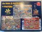 3x 1000 stukjes van Jan van Haasteren, Ophalen, 500 t/m 1500 stukjes, Zo goed als nieuw