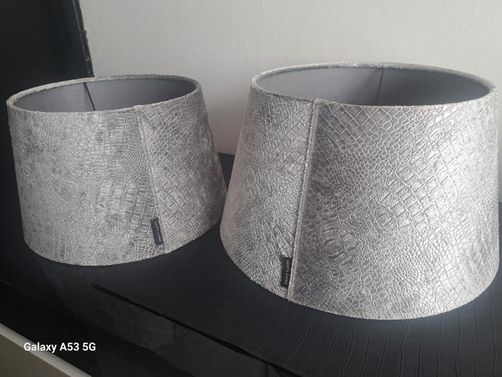 Lucy's Living Lampenkappen - Velvet Grijs - Set, Huis en Inrichting, Lampen | Lampenkappen, Ophalen